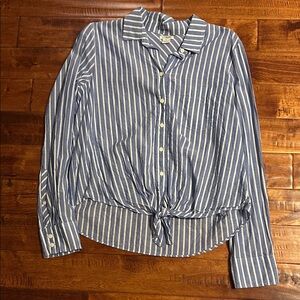 J. Crew Blue and White Striped Shirt